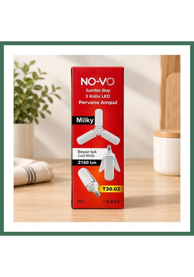 En-cag Büyük Boy Pervane Ampul 30w 3 Kollu Milky Bss Standart