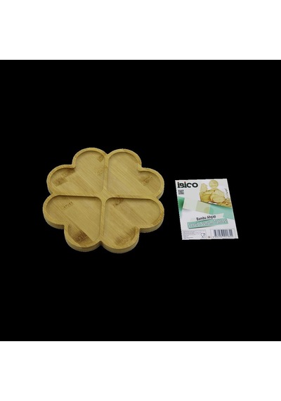Bambu Yuvarlak 4 Bölmeli Sunum Tepsisi 21x1.4 Cm 36'lı Paket Açık Mavi