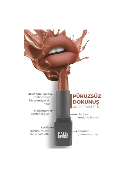 Uzun Süre Kalıcı Yoğun Renk Veren Nemlendirici Parlak Ruj - Glossy Lipstick 305 Rose Apricot Çok Renkli