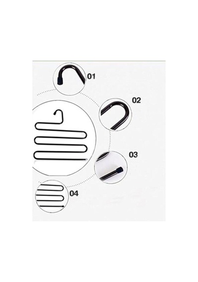 Pazarız 5 Katlı Metal Düzenleyici Askı Pantolon Bluz Elbise Eşarp Askısı Gri