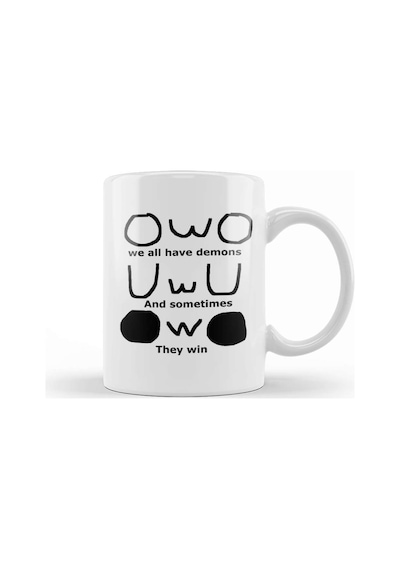 Cute Uwu Emoji Social Media Meme Stans Idol Kpop Kupa Bardak Porselen Karışık
