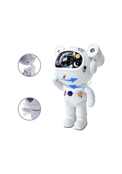 Kumandalı Gece Lambası Yeni Nesil Bluetooth Hoparlörlü Astronot Yıldız Gezegen Projektörü Büyük Boy