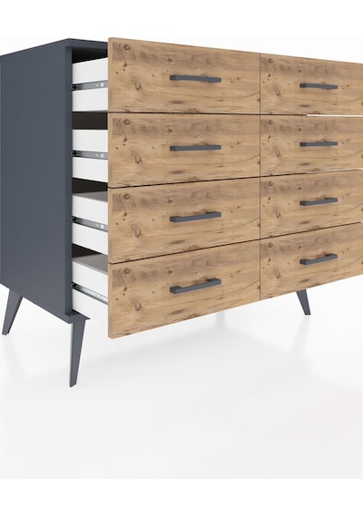 Hyperion Şifonyer 8 Çekmeceli 88x44x80 Antrasit-antrasit/çam Antrasit/çam Hyperion Şifonyer 8 Çekmeceli 88x44x80 Antrasit-antrasit/çam Antrasit/çam