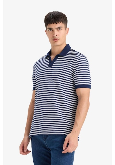 DeFacto Regular Fit Polo Yaka Kısa Kollu Çizgili Tişört E2620AX25SMNV135