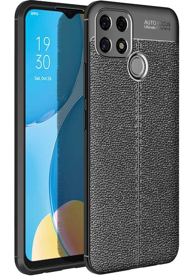 Oppo A15S Kilif Zore Niss Deri Desenli Silikon Kilif 486594102