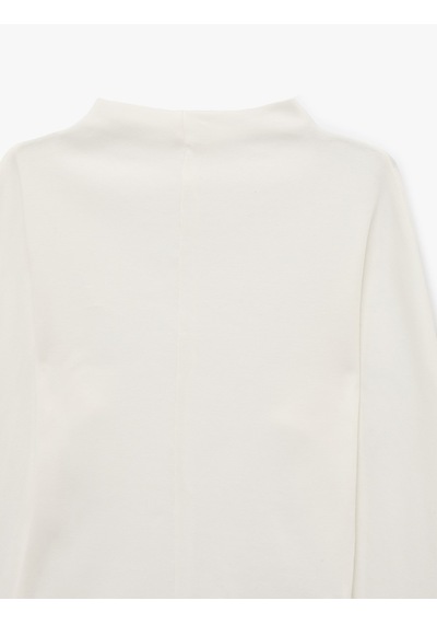 Koton Dik Yaka Dikiş Detaylı Dar Kesim Uzun Kollu Bluz Ekru 7wak50025uk