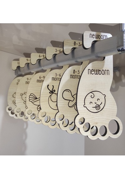 Plakethome Bebek Dolabı Ayracı,Dolap Içi Ahşap Askılık Set,Dolap Düzenleyici