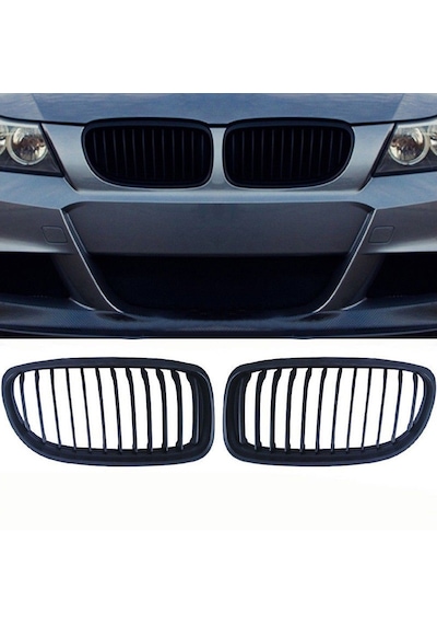 Bmw E90 Lci Böbrek M Technic Tek Çizgi Mat Siyah 2009-2012