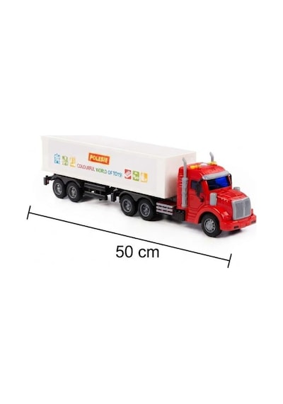 Sesli Ve Işıklı 50 Cm Kırmızı Haraketli Dorseli Büyük Fonksiyonel Oyuncak Kamyon