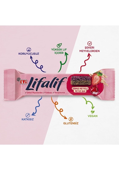 Tr Lifalif Kırmızı Meyveli Meyve Bar 35 G X 16 Adet