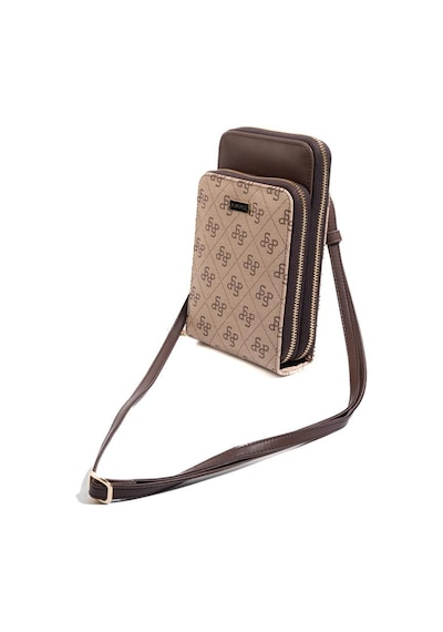 Silver Polo Sp1011 Kadın Telefon Çantası Monogram Koyu Bej-kahve