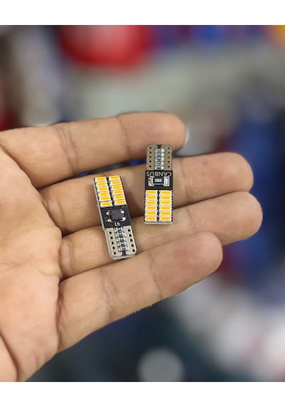 Oto 24led Ampul 2'li Set, T10 Model 12v Turuncu Işık, Fren, Park, Sinyal, Geri Vites Lambası 2 Adet