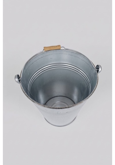 Metal Dekoratif Kova 10 Litre - 28 Cm Çok Amaçlı Saplı Galvaniz Saksılık Ve Düzenleyici Renksiz
