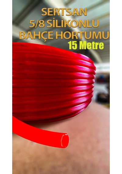 Silikonlu Bahçe Hortumu 5/8 Kırmızı Renk 15 Metre