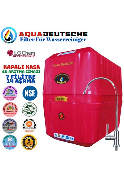 Elegance Kırmızı 7 Filitre 14 Aşama 8 Litre Alkali Mineral Ve Jak