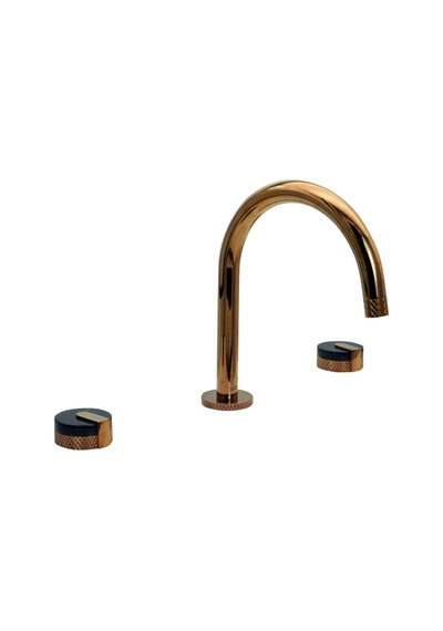 Royce Fırçalanmış Rose Gold 3 Delikli Lavabo Bataryası Renkli