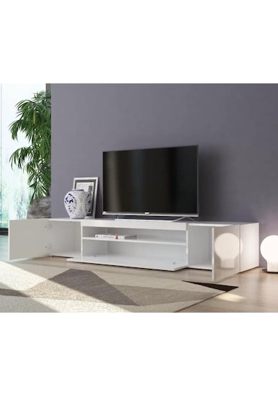 Işık Tv Ünitesi Alt Modülü Tv Sehpası Beyaz Mdf