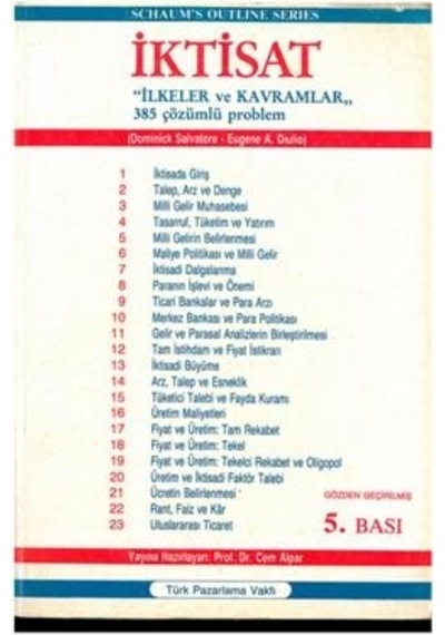 İktisat İlkeler Ve Kavramlar Cem Alpar   ( 2.EL) İADESİZ