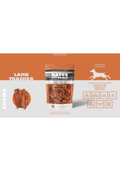Baffs Naturals Kuzu Gırtlak Doğal Çiğnemelik Köpek Ödül Maması 100 G