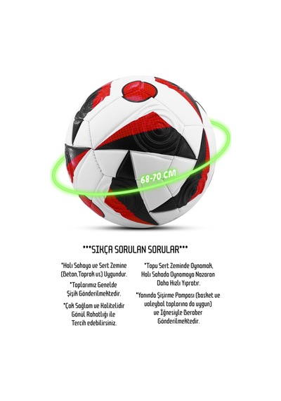 Telvesse Futbol Topu Avrupa Temalı Pompalı Set Sert Zemin Halı Saha Futbol Topu No:5 021 Çok Renkli