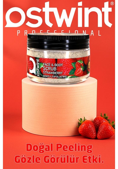 Ostwint Çilek Özlü Yüz ve Vücut Peeling 300 ML