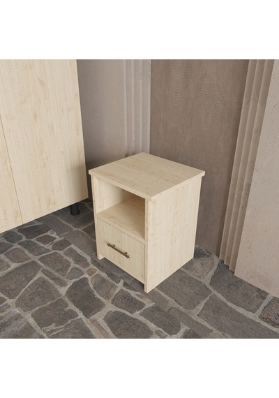 Renazzo Soft Wood Model Masif Ahşap İskandinav Komodin - Çekmeceli Vernik Çam