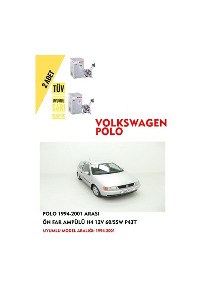 Volkswagen Polo 1994-2001 Arası Ön Far Ampül Takımı 2 Adet