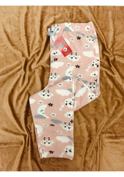 Cepli Polar Kışlık Pijama Altı Pembe