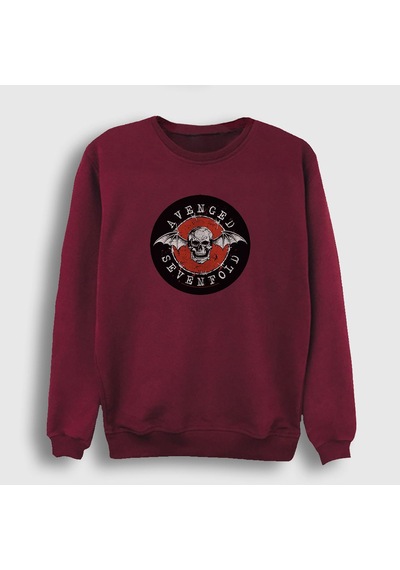 Presmono Unisex Red Avenged Sevenfold Sweatshirt Bordo