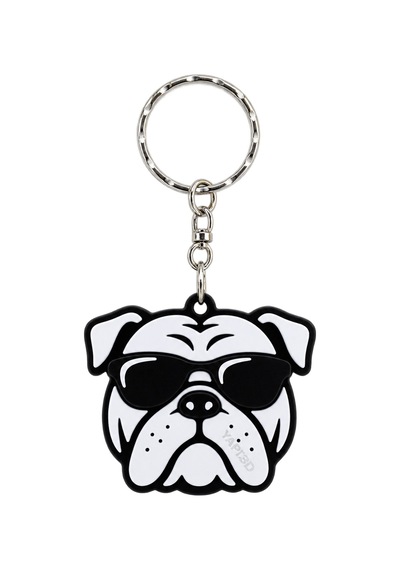 Köpek Figürlü Anahtarlık Siyah Beyaz Bulldog Tasarımlı Anahtarlık Sevimli Köpek Figürü