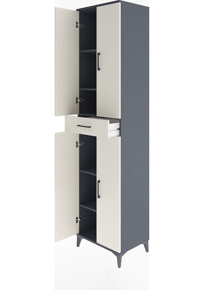 Hyperion Dolap 5 Raflı Tek Çekmeceli 4 Kapaklı 60x44x243 Antr... Antrasit Hyperion Dolap 5 Raflı Tek Çekmeceli 4 Kapaklı 60x44x243 Antr... Antrasit