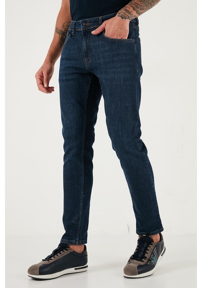 Buratti Pamuklu Slim Fit Yüksek Bel Dar Paça Jeans Erkek Kot Pantolon 3300C41Tokyo Lacivert