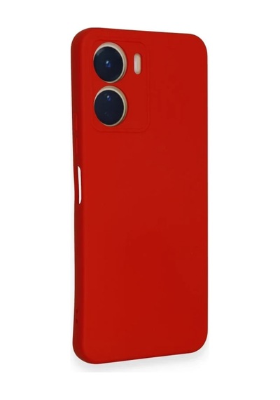 Vivo Y16 Kılıf Nano İçi Kadife Silikon - Kırmızı 0.2M-Çok Renkli