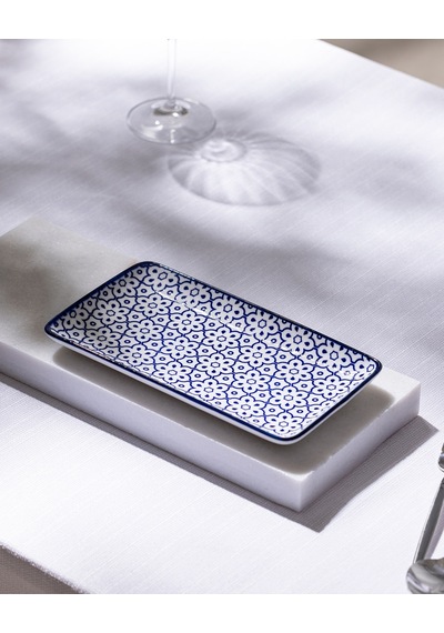 Madame Coco Reve Bleu Lucida Dikdörtgen Tabak - 22 Cm - Mavi/beyaz 8684427225707 Çok Renkli