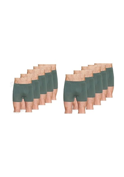 Berrak 4434 Erkek Likralı Micro Modal Boxer 10 Adet Haki
