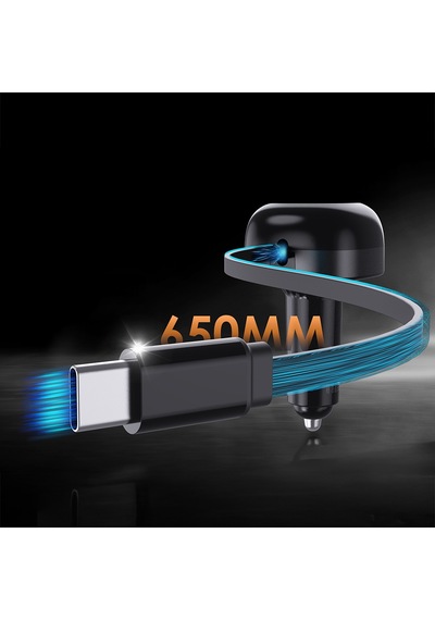 Lenyes Ca59 Pd 60w Type-c Kablolu Hızlı Şarj Özellikli Type-c + Usb-a Portlu Araç Şarj Aleti Siyah