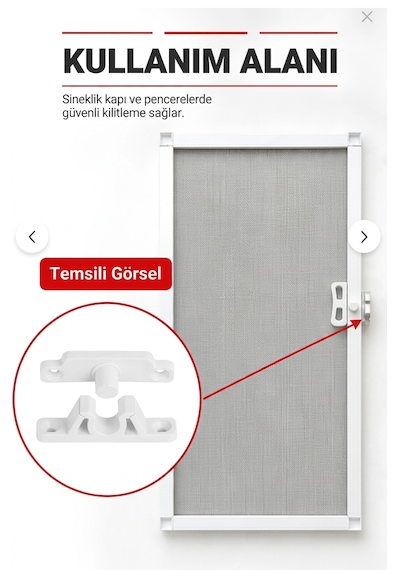 Pimapen Sineklik Çıtçıtı 2 Adet Sineklik Klipsi Pvc Pencere Tutucu Aparat Seti -