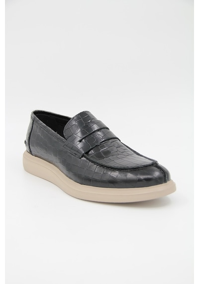 Freefoot 226825 Erkek Casual Ayakkabı - Siyah Croco Deri Siyah