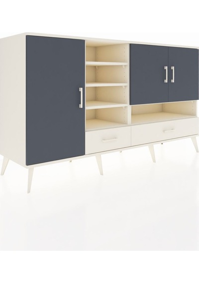 Kronos Konsol 8 Raflı 2 Çekmeceli 3 Kapaklı 176x59x99 Aytaşı-antr Aytaşı-antrasit/aytaşı
