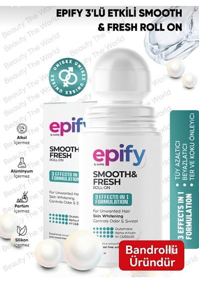 Epify Smooth & Fresh 3'ü 1 Arada Roll-on Tüy Azaltıcı, Pürüzsüzleştirici Ve Ter Önleyici Bakım