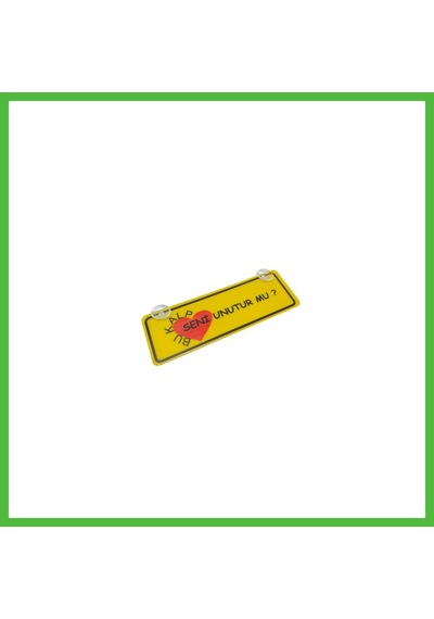 Vaveni Bu Kalp Seni Unutur Mu Yazılı Sarı Dekor Plaka Vantuzlu Cam Süsü 22x7.5cm Bksu2 Arz