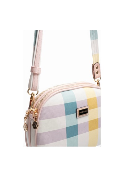 Silver & Polo Silver Polo Lila - Pembe Ekose Kadın Çapraz Çanta Sp765