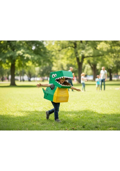 Kardinno Çılgın Dinozor Dino Dodo Karton Giyilebilir Çocuk Kostümü Etkinlik Parti Doğum Günü Kostüm Çok Renkli