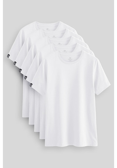 Tommy Life Standart Fit Basic O Yaka 5li Paket Beyaz Erkek T-shirt 87911