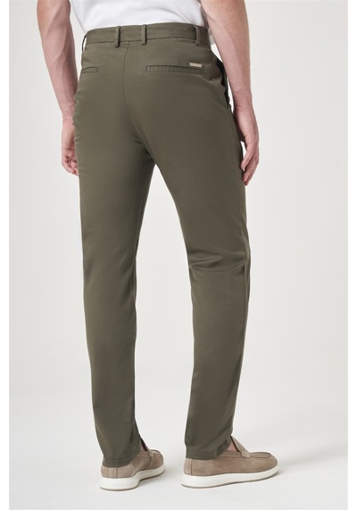 İmza Haki Yan Cep Slim Fit Casual Pamuklu Chino Pantolon 1003260178