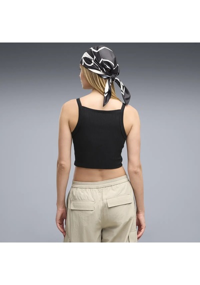 Puma Ess Ribbed Crop Top Siyah Kadın Askılı T-shirt