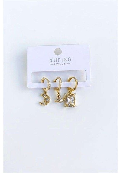 3'lü Xuping Küpe - Altın Renk: Altın Diğer 36036735