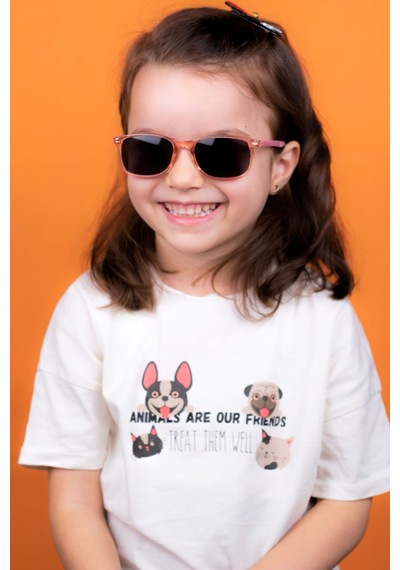 Yeni-unisex 5-9 Yaş Polarize Pembe Çocuk Güneş Gözlüğü Pembe