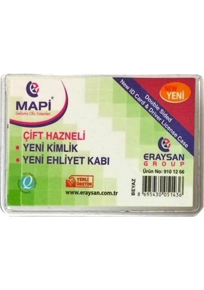 Mapi Çift Hazneli Kimlik Ehliyet Kabı Şeffaf - 10 Adet