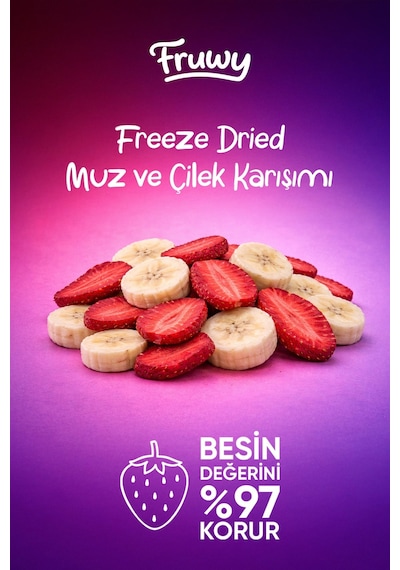 Freeze Dried Muz Ve Çilek Mix 20 G